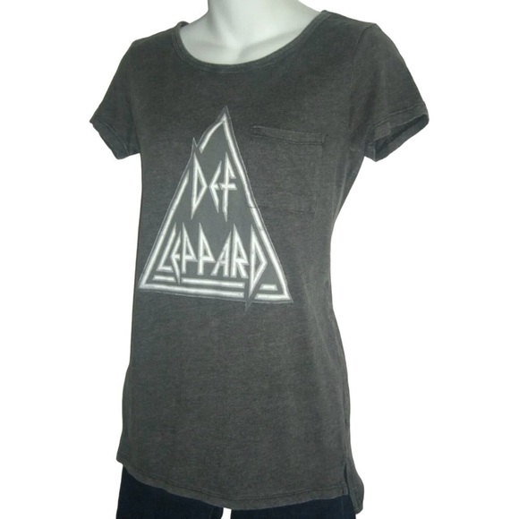 Def Leppard Tee Shirt Gray 80s Style Concert Festival alt egirl Rock Punk Grunge - Picture 3 of 9
